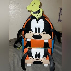 Loungefly Disney Goofy Backpack and Loungefly Disney Goofy Wallet